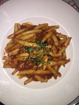 Homemade Pasta with Tomate sauce  at Aterina in Korcula