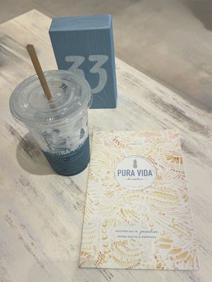 Butterfly pea flower ginger oat mylk   at Pura Vida Miami  in Naples