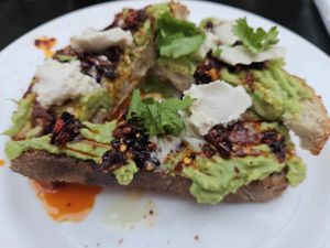 Deluxe Avo on Toast at The Slade Cafe in London