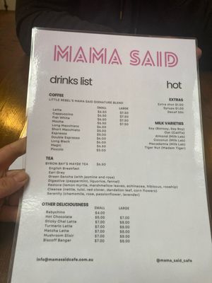   at Mama Said Cafe in Red Hill