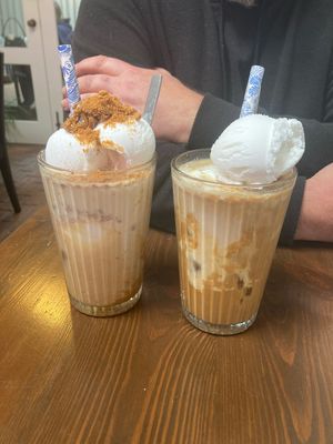 Iced biscoff and an iced coffee  at Mama Said Cafe in Red Hill
