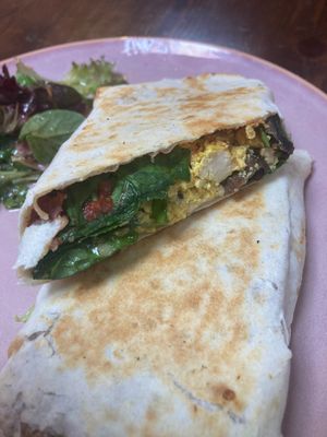 Tofu scramble burrito  at Mama Said Cafe in Red Hill