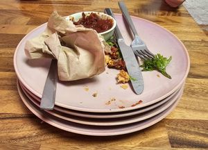 4 plates of food finished. There were only 2 of us. 😆 The menu looked so good we had 2 meals each. 😁 at Mama Said Cafe in Red Hill