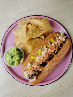 vegan hot dog at La Cocinita Verde in Bogota