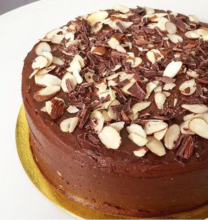 chocolate almond cake at La Cocinita Verde in Bogota