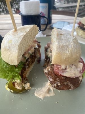 Argentine burger  at La Cocinita Verde in Bogota