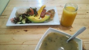 homemade lunch  at La Cocinita Verde in Bogota