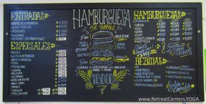 Menu at De Nobles in Bogota