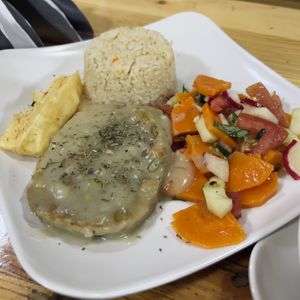 Menú del día main plate  at De Nobles in Bogota