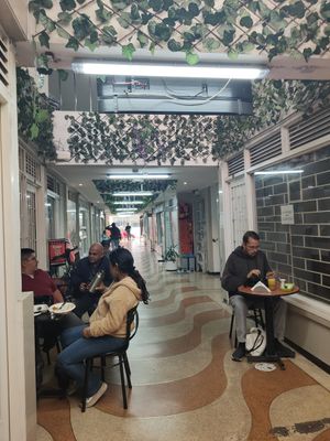 Seating also part of restaurant at De Nobles in Bogota