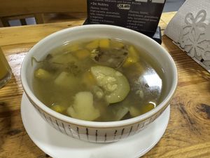 Soup of the dayy  at De Nobles in Bogota