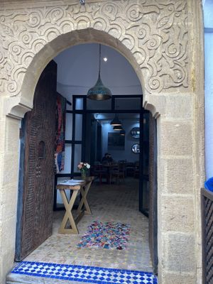Entrance. It’s connected to a riad and water sports center on the inside.   at Mifan - Open kitchen in Marrakech-safi