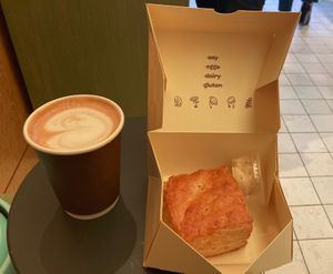 Biscuit and latte at Bub's Bakery in New York City