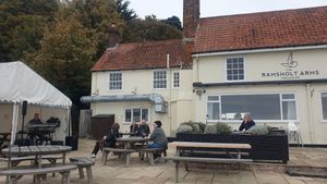 Outside with live music some days at Ramsholt Arms in England