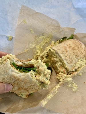 Vegan “egg salad” sandwichh  at The Farmhouse Deli and Pantry in Douglas