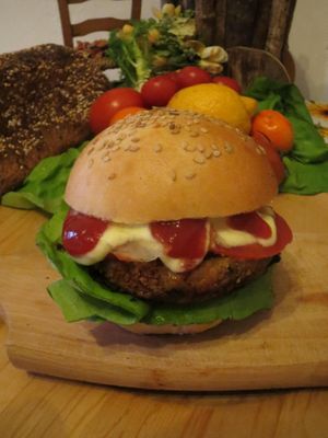 Burger veg at Biovegafe Dolce e Salato in Milan