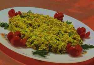 Tofu dish at Biovegafe Dolce e Salato in Milan