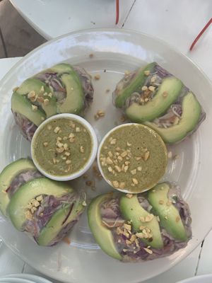 Spring rolls  at Juice Bar at the Harmony Hotel in Nosara