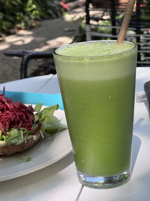 Green juice at Juice Bar at the Harmony Hotel in Nosara