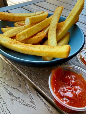 French Fries and Harissa Ketchup at Sabaraba's in Chamblee