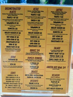 Menu at Sabaraba's in Chamblee