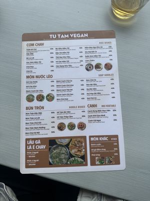 Speisekarte   at Quan Chay Tu Tam in Da Lat