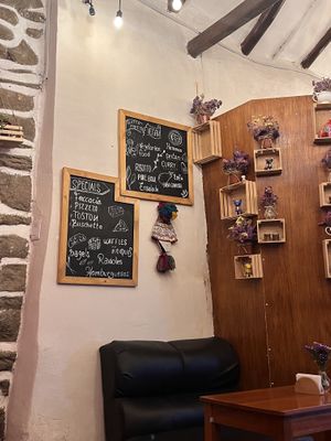 vegan options listed on sign   at Ashka  in Ollantaytambo