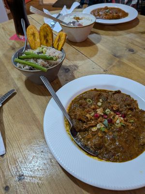 Carribbean curry goat at Meat The Vegans in Hertford
