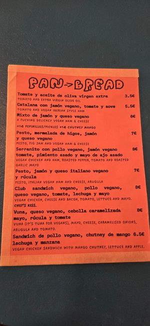 Menu at antirush | speciality coffee in Malaga