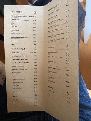 Drinks menu  at Ebe Cafe in Zlin