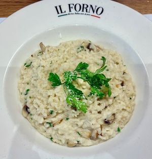 Mushroom risotto  at Il Forno - Town Square in Dubai