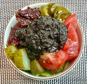 Olive tapenade bowl at Turquoise Restaurant  in Dubai