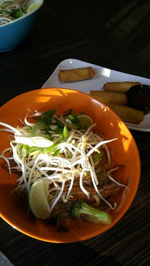 Vegan teriyaki bowl with ribbon noodles and yamchops chickn. at Wok Box in Dartmouth