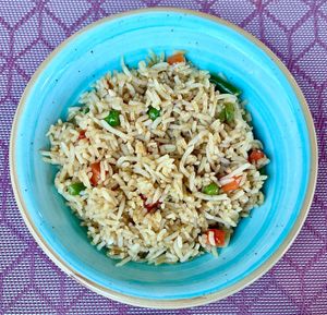 Vegetable fried rice  at Le Murooj Restaurant in Dubai