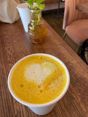 Golden milk with a lil heart! at Say She Ate - Mumbai Inspired cafe in Philadelphia