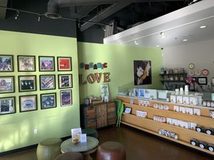 Cute interior at Juice Junkies in Fort Worth