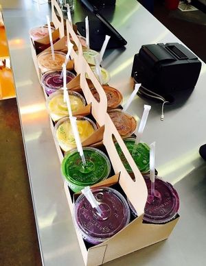 Rainbow of Superfood Smoothies :) at Juice Junkies in Fort Worth