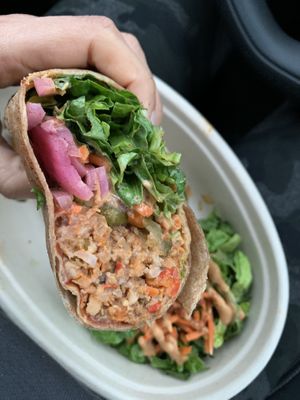 Meetloof wrap (close up) at Juice Junkies in Fort Worth