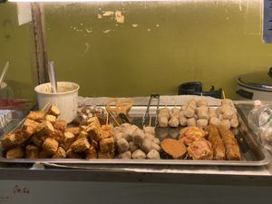 processes stuff  at Sangwiroon Vegetarian in Chiang Mai