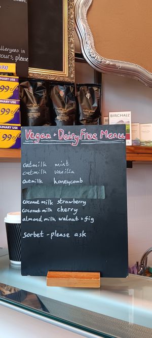 Menu at Vanilli's in Harrogate