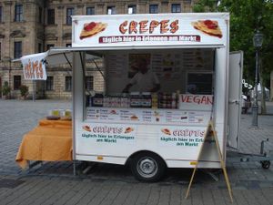 Food Booth on market place at Crepes Stand - Food Booth in Erlangen