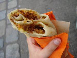 vegan cheese and grilled onion option at Crepes Stand - Food Booth in Erlangen