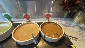 Toppings such as peanut butter and biscoff sauce  at Royal Stacks Crown Casino in Southbank