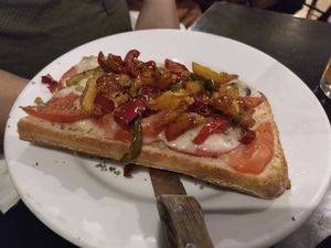 cheese tosta at Loukanikos in Madrid