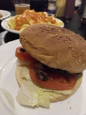 Black bean burger at Loukanikos in Madrid