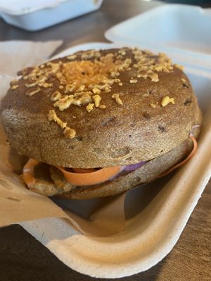 Bah Mi on cheddar jalapeño bagel  at Urban Jungalow in Tampa