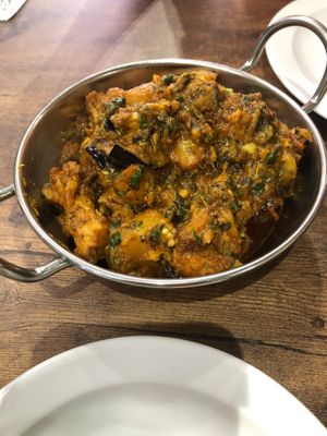 Aloo Gobi Baigan’ (potato, cauliflower and aubergine) curry. at Meat Free Planet in Wolverhampton