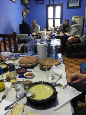 The bean soup and the view.  at Bab Ssour in Chefchaouen