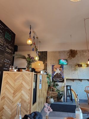 Inside, approx 13 seats in total at Bistro Las in Zakopane