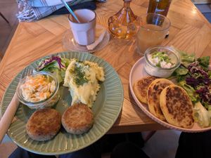 Mielone (parties made of lentils and rice) and Moskole (potato pancakes) at Bistro Las in Zakopane